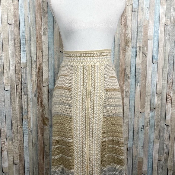 Anthropologie S Cecilia Prado Gold Knit Maxi Skirt - Picture 3 of 11